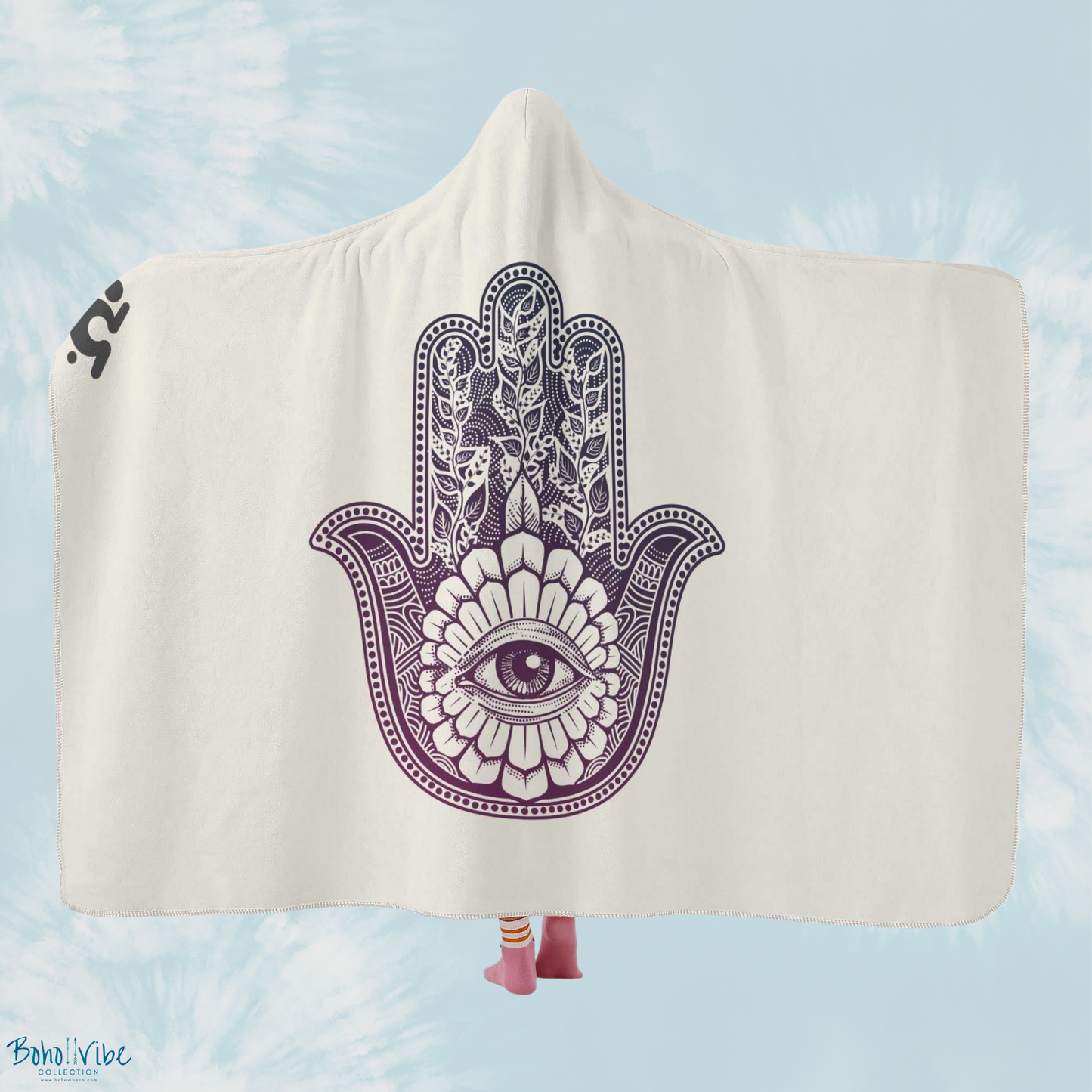 Boho ↡↟ Vibe Collection ↠ Hamsa Hooded Wearable Blanket