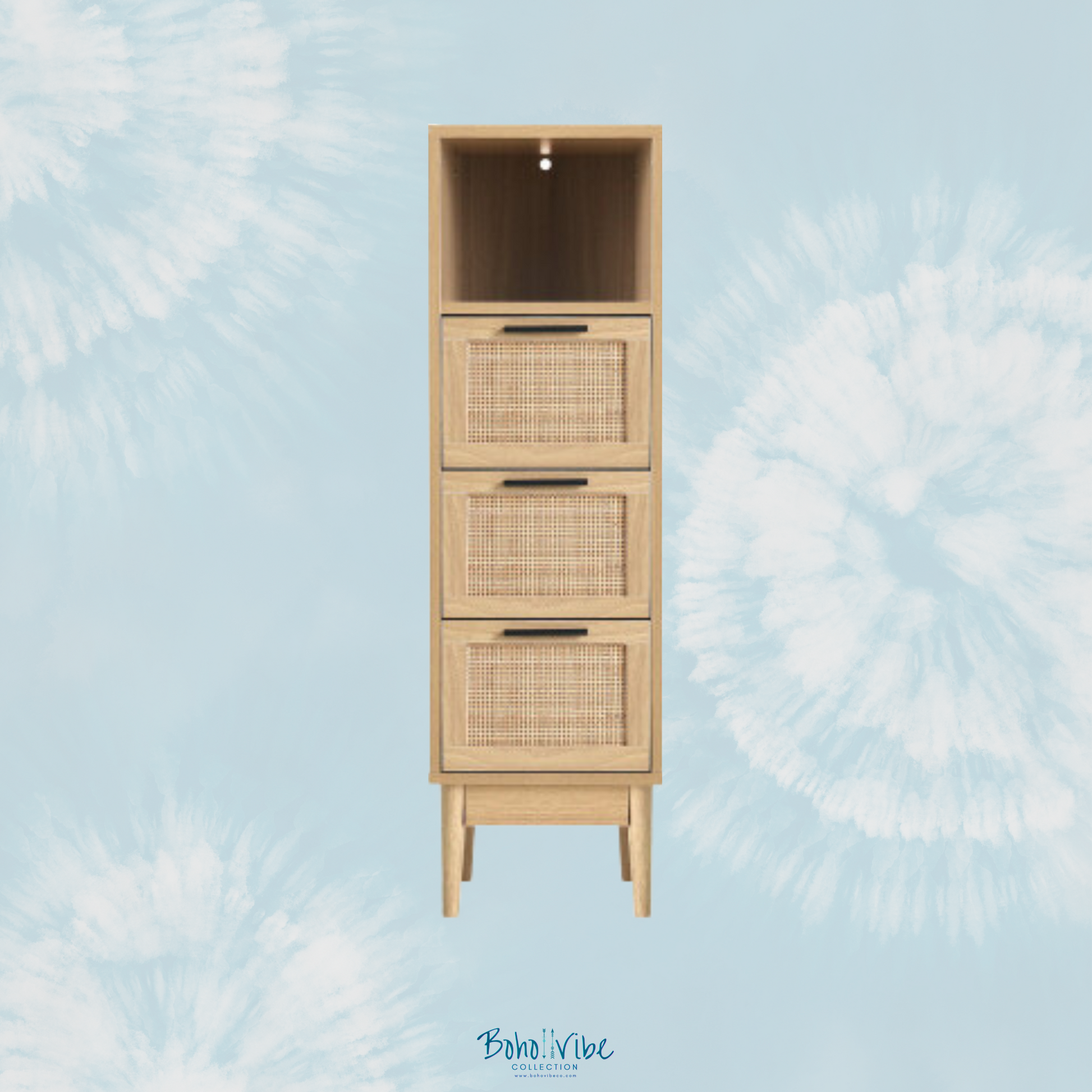 Boho ↡↟ Vibe Collection ↠ Rattan Bohemian Chest of Drawers Coastal Chic Storage