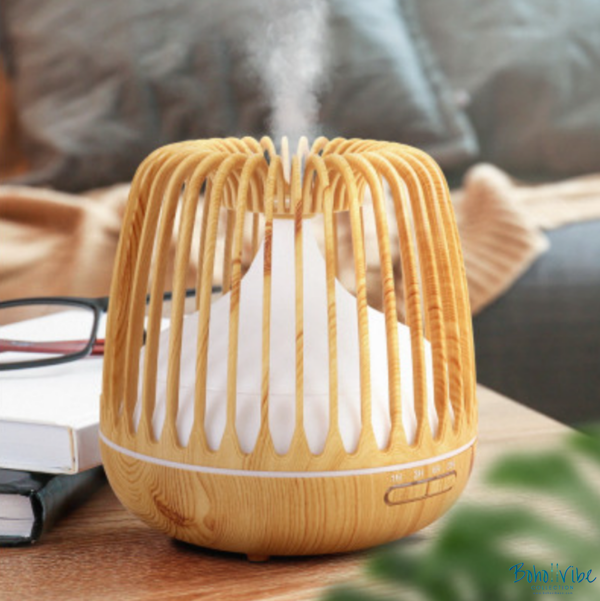 Boho ↡↟ Vibe Collection ↠ Aroma Diffuser Multi-Functional Humidifier Essential Oil Burner with LED Night Light 